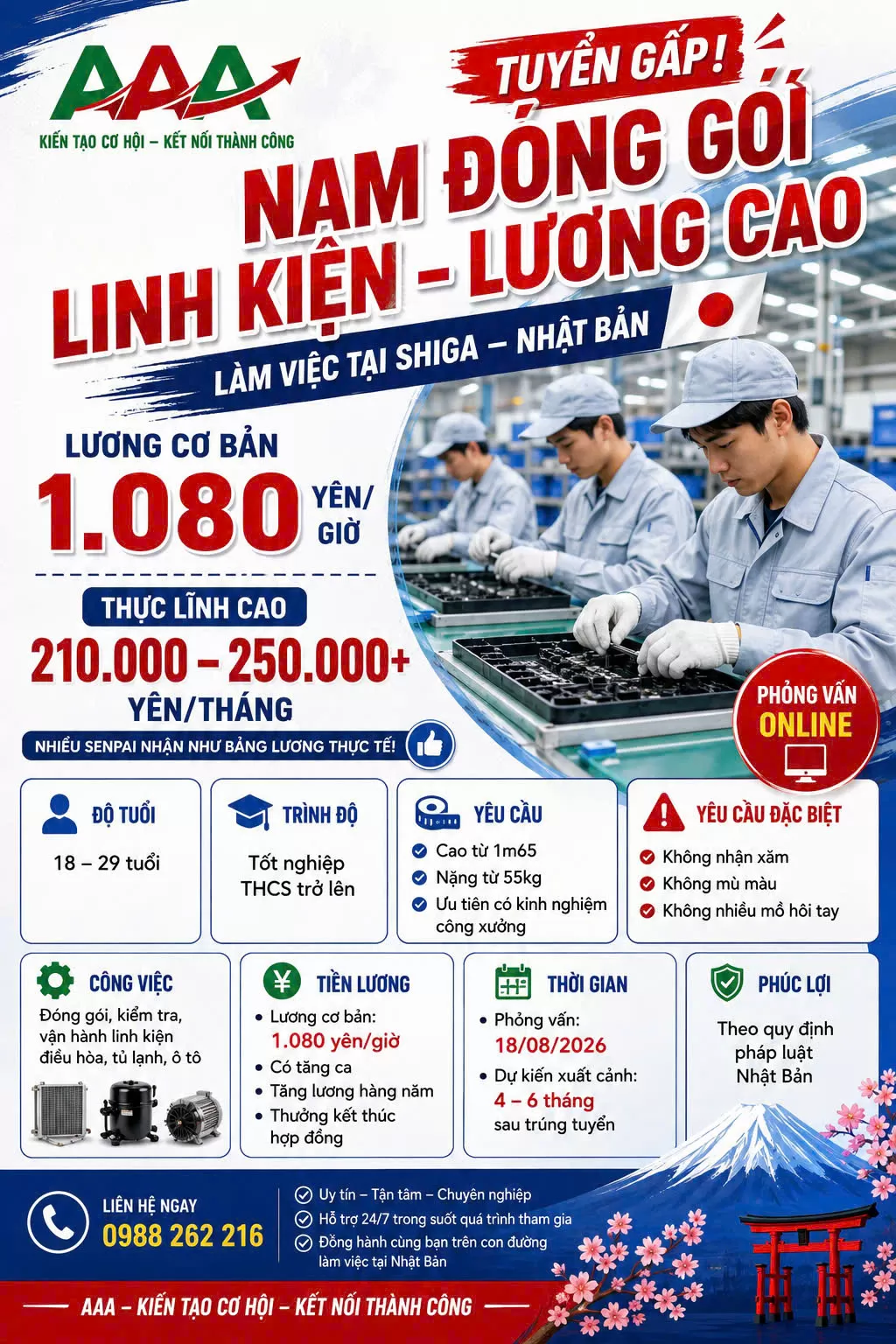 TUYỂN 06 NAM ĐÓNG GÓI LINH KIỆN – LƯƠNG CAO